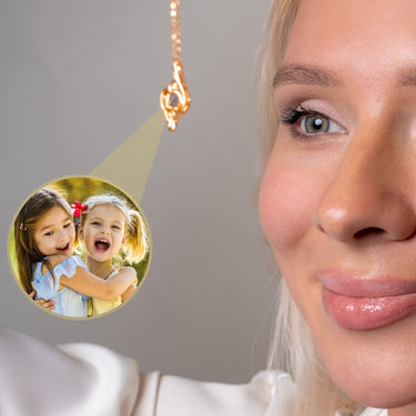 Luxury Photo Personalised Necklace - Photo Necklace - Photo Projection Necklace Necklace Brother & Sisters